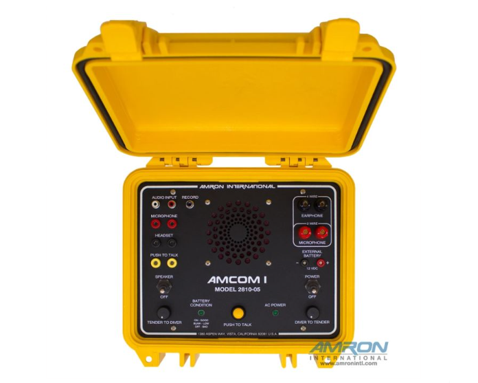 Amron One Diver Communicator with Rechargeable Battery, AC Power Module & Locking Power Cord