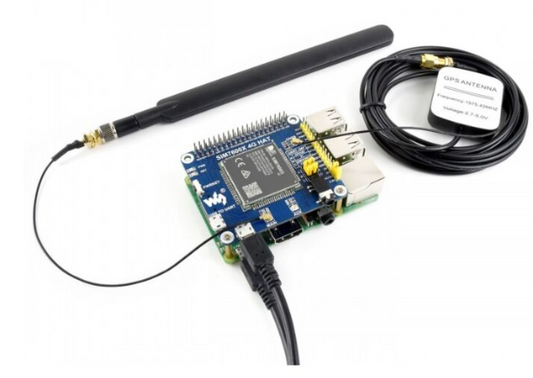 Waveshare 4G HAT for Raspberry Pi (LTE Cat-4/4G/3G/2G/GNSS)
